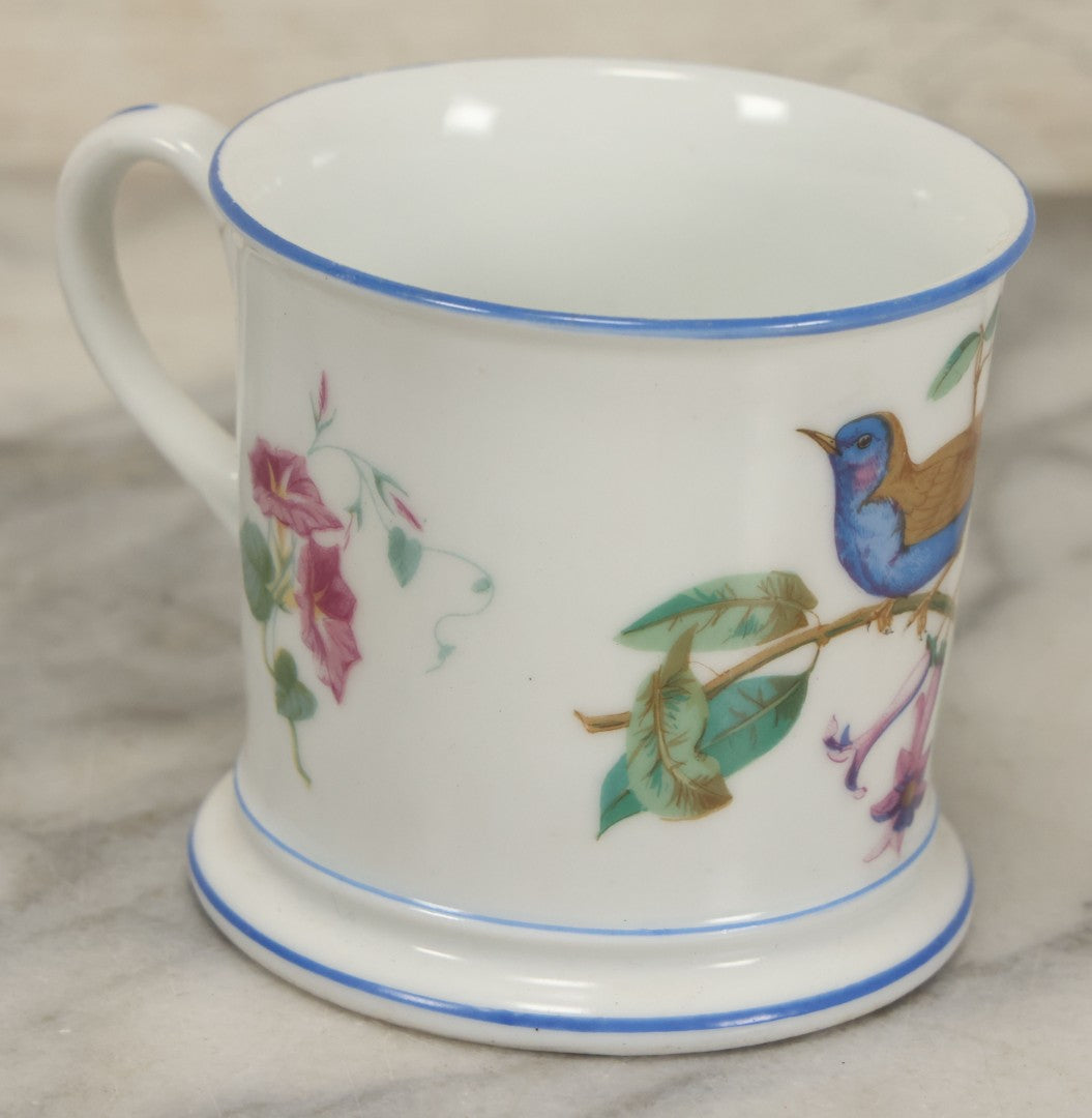 Lot 067 - Antique Hand-Painted Porcelain Mug, Blue Bird On Branch