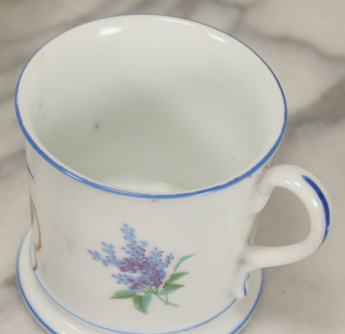 Lot 067 - Antique Hand-Painted Porcelain Mug, Blue Bird On Branch