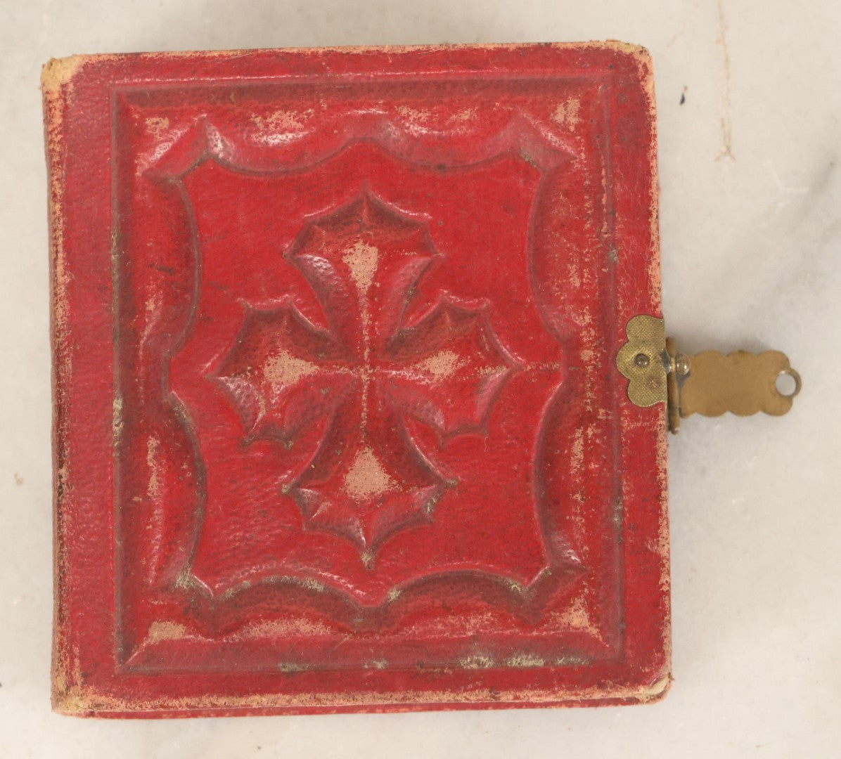 Lot 079 - Antique Red Gem Tintype Photograph Album Containing 70+ Photos, Including Three Dapper Young Men Smoking, Many Identified (All Pages Pictured)