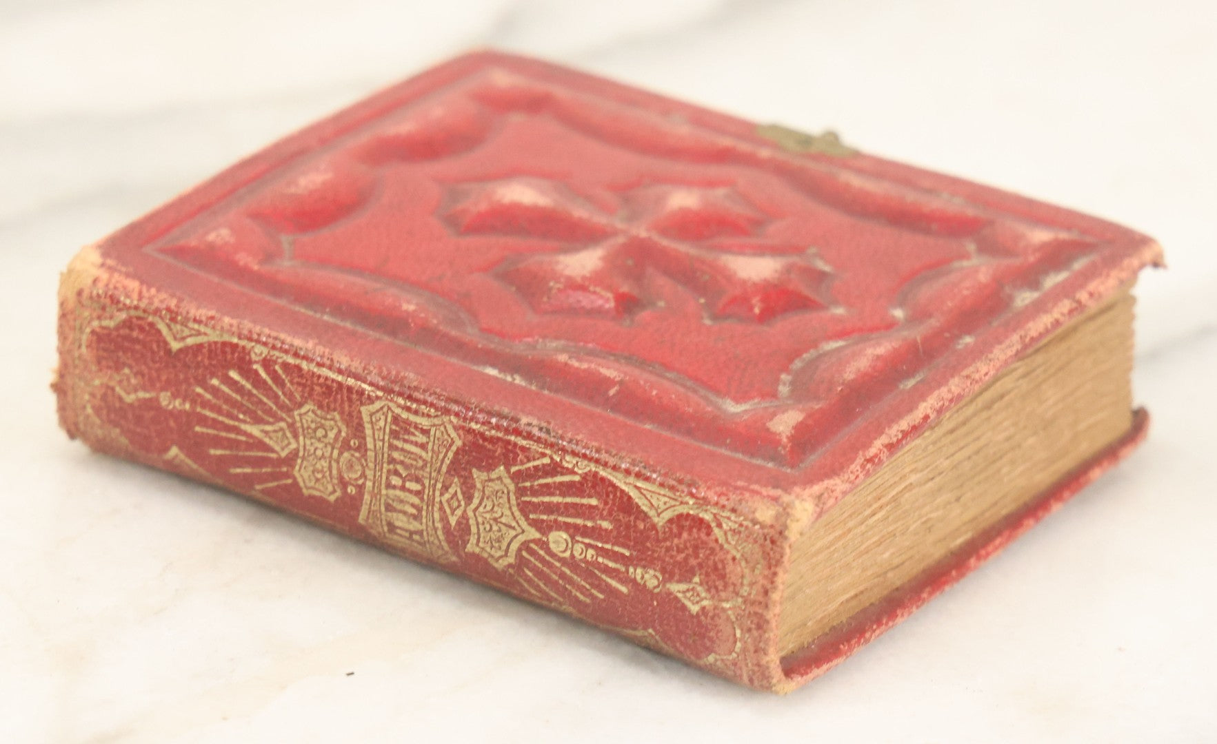 Lot 079 - Antique Red Gem Tintype Photograph Album Containing 70+ Photos, Including Three Dapper Young Men Smoking, Many Identified (All Pages Pictured)