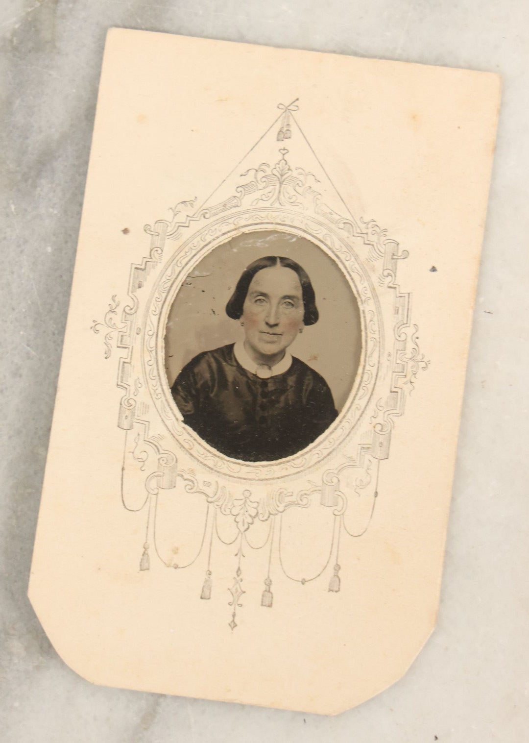 Lot 092 - Grouping Of Four Antique Tintype Photographs, Two Of Young Girls, One Woman, And A Young Man With Identification
