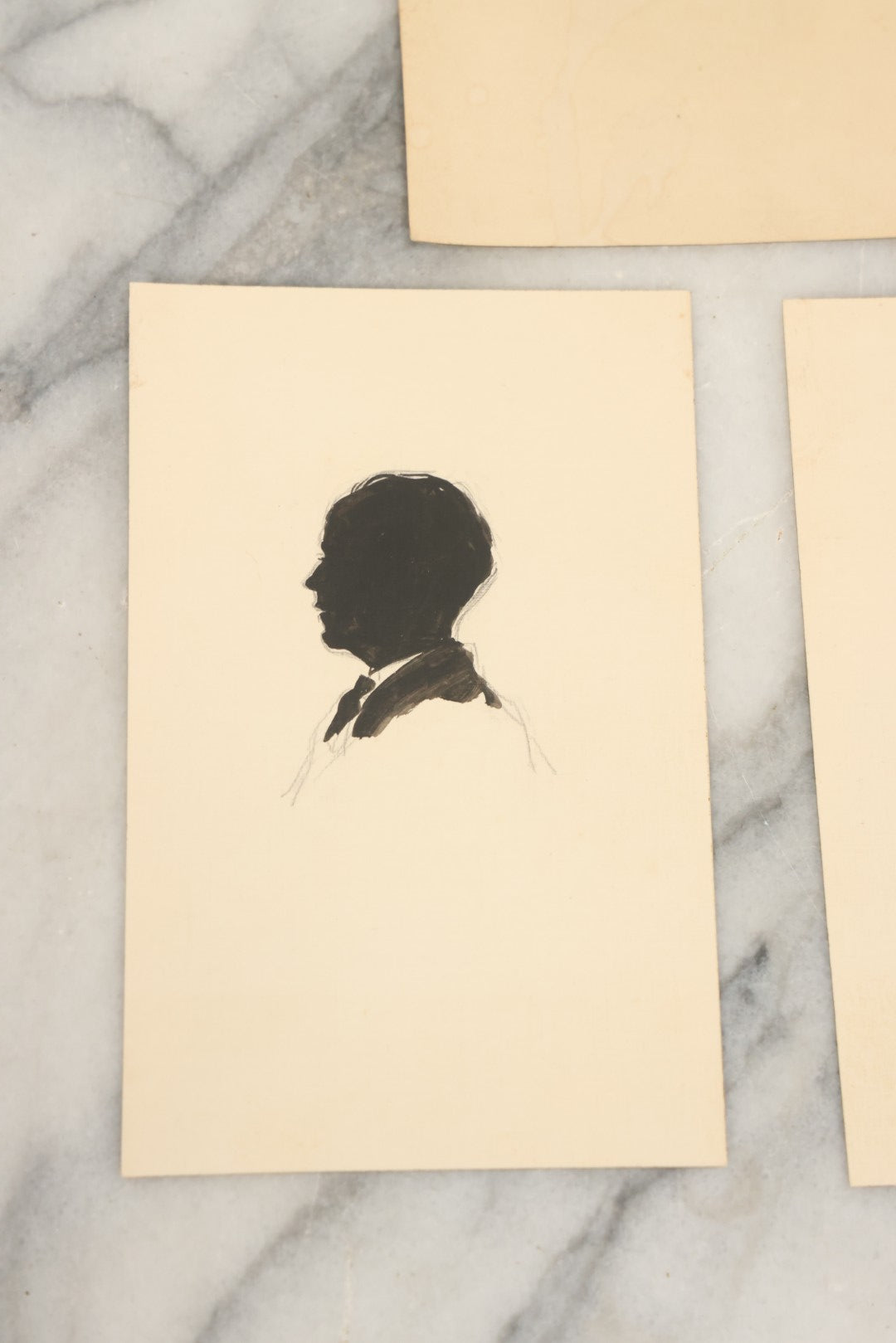 Lot 094 - Grouping Of Seven Vintage Hand Painted Silhouettes Of The Shattuck Family Of Hillsborough, New Hampshire, Painted By Elizabeth Morse Walsh, 1937