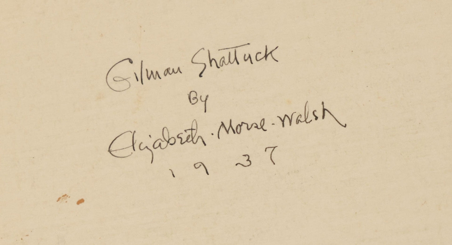 Lot 094 - Grouping Of Seven Vintage Hand Painted Silhouettes Of The Shattuck Family Of Hillsborough, New Hampshire, Painted By Elizabeth Morse Walsh, 1937