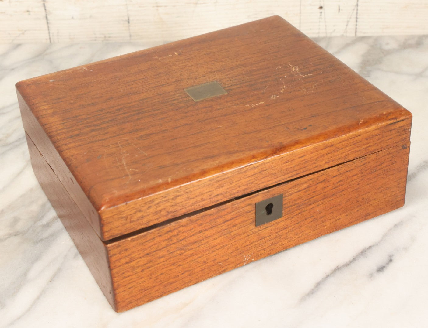 Lot 096 - Antique Lift Top Writing Lap Desk With Interior Compartments, Red Felt, With Original Inkwell