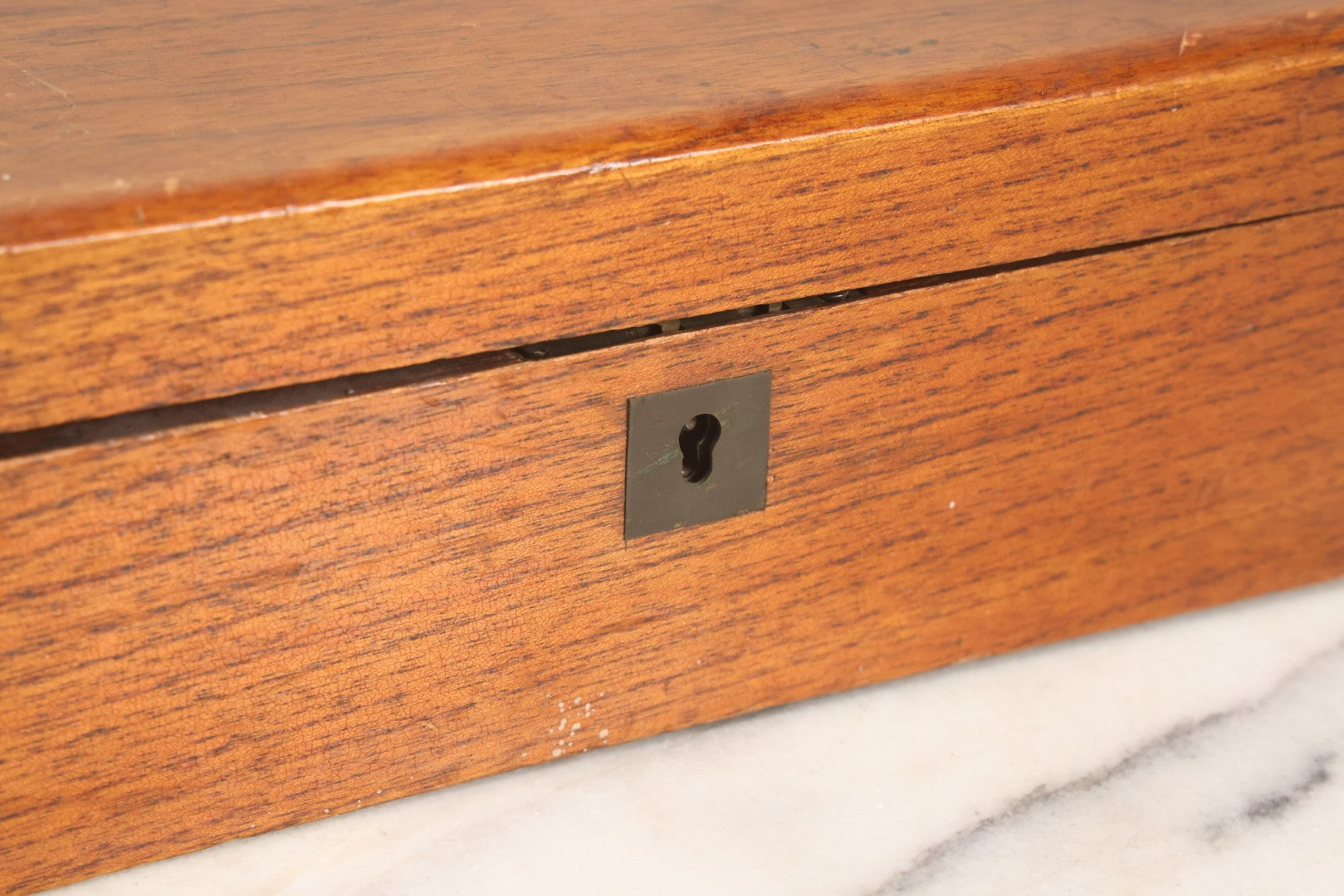 Lot 096 - Antique Lift Top Writing Lap Desk With Interior Compartments, Red Felt, With Original Inkwell