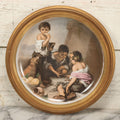 Lot 102 - Vintage Decorated Porcelain Plate, Gilded Frame, Scene Of Boys And Dog Playing Dice, Suisse Langenthal Hallmark, Made In Switzerland, Approximately 14-1/2" Diameter