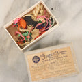 Lot 109 - Grouping Of 15+ Vintage Plastic Celluloid Charm Toys Novelties, Made In Japan, In Box From Gunn's Pharmacy, Uxbridge, Massachusetts, As Found