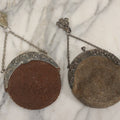 Lot 041 - Pair Of Antique Beaded Purses With Silverplate Hardware, Chatelaine Clip, Circa 1900, Note Wear, Losses, Worn Interior