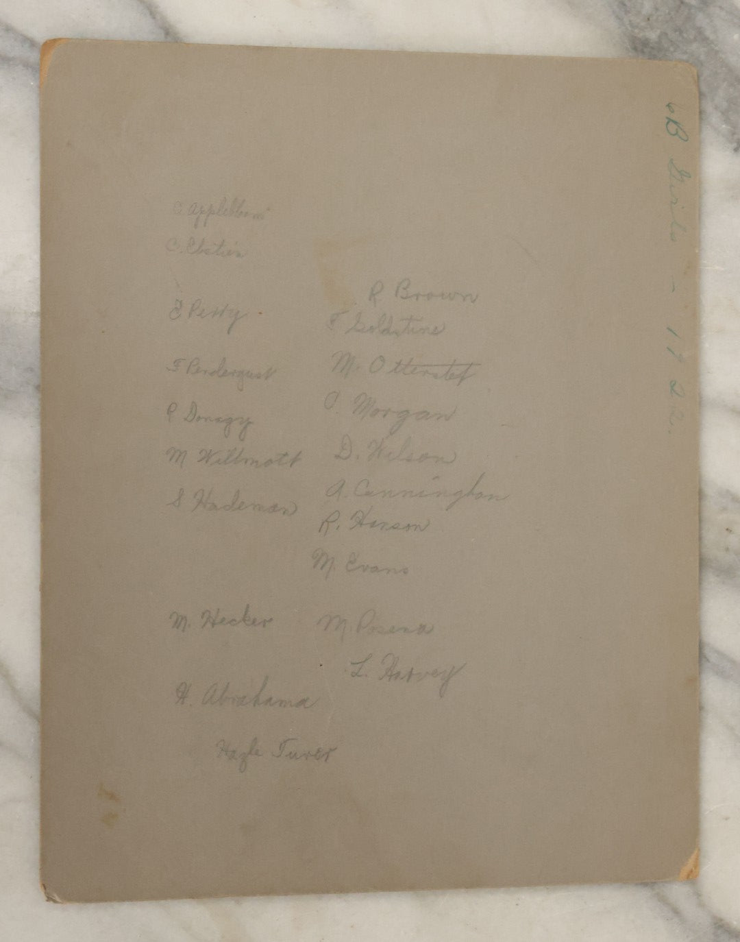 Lot 136 - Antique Boarded Photograph Of School Children Identified As The 6-B Girls, Participating In Celebration Of Italian History And Culture, With Many Hand Painted Signs, Full Identifications On Verso, Dated 1922