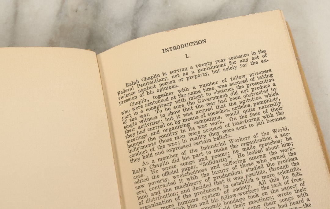 Lot 137 - "Bars And Shadows, The Prison Poems Of Ralph Chaplin", Copyright 1922 By Edith M. Chaplin, With Introduction By Scott Nearing