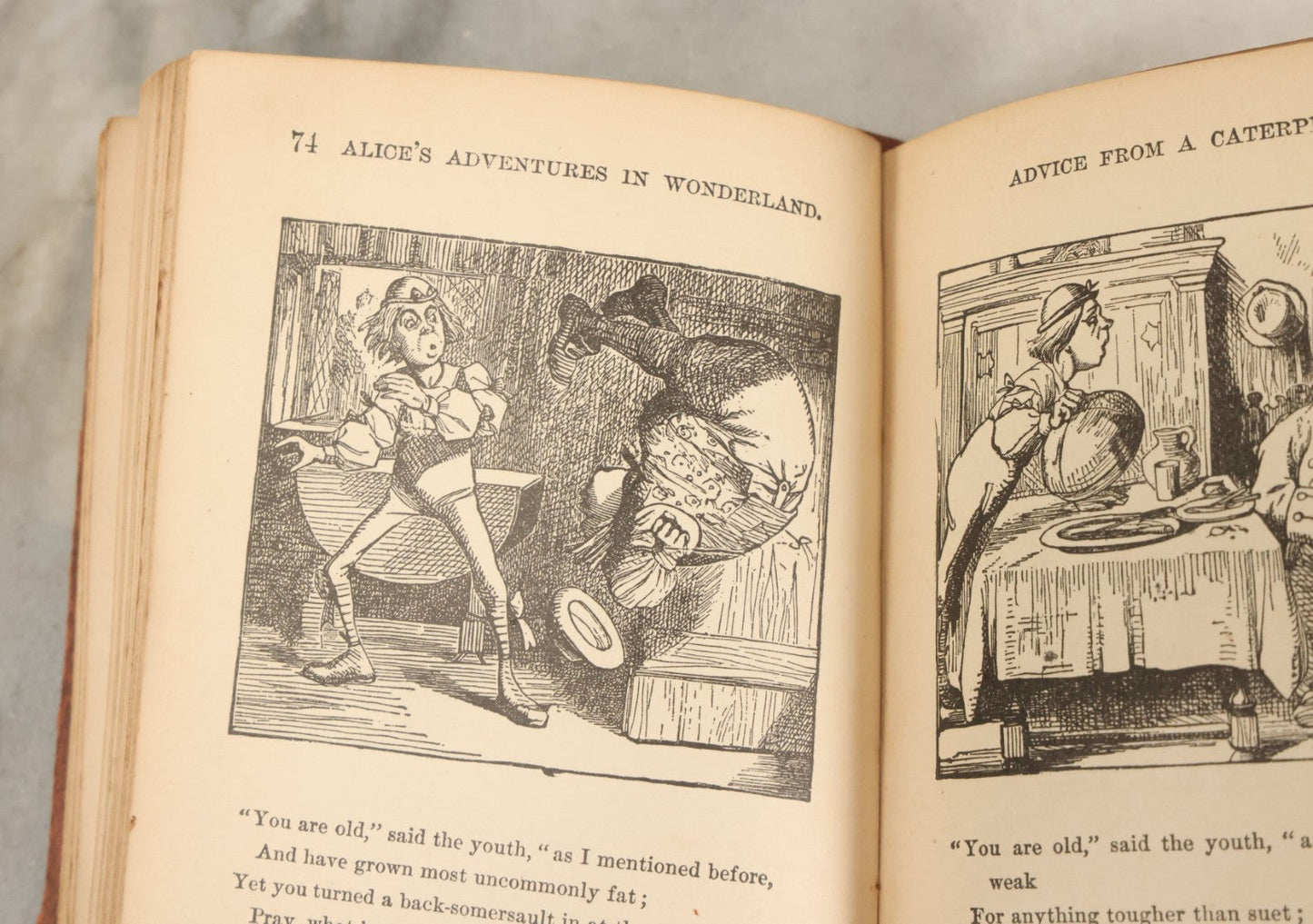 Lot 140 - "Alice's Adventures In Wonderland" Antique Book By Lewis Carroll With Burnt Red Art Nouveau Cover Design And Illustrations Throughout, Note Binding Wear, Circa Late 19th Century