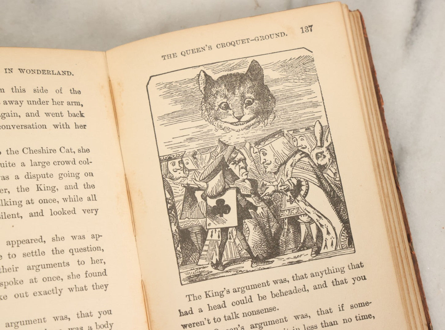 Lot 140 - "Alice's Adventures In Wonderland" Antique Book By Lewis Carroll With Burnt Red Art Nouveau Cover Design And Illustrations Throughout, Note Binding Wear, Circa Late 19th Century