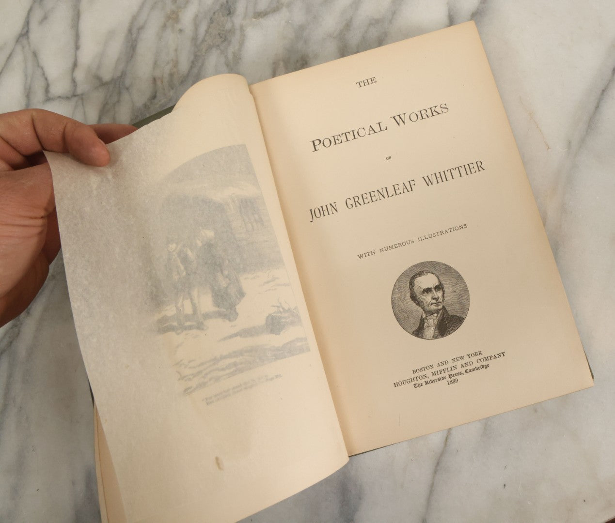 Lot 142 - "The Poetical Works Of John Greenleaf Whittier" Antique Poetry Book With Numerous Illustrations, Houghton Mifflin And Co. Publishers, Boston And New York, 1889