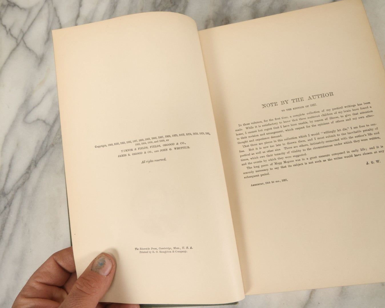 Lot 142 - "The Poetical Works Of John Greenleaf Whittier" Antique Poetry Book With Numerous Illustrations, Houghton Mifflin And Co. Publishers, Boston And New York, 1889
