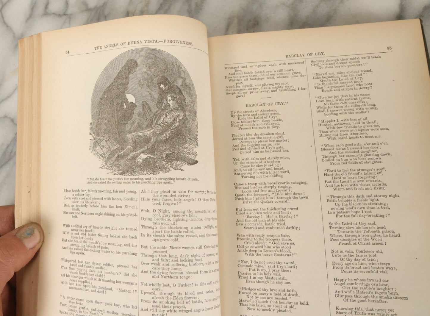 Lot 142 - "The Poetical Works Of John Greenleaf Whittier" Antique Poetry Book With Numerous Illustrations, Houghton Mifflin And Co. Publishers, Boston And New York, 1889