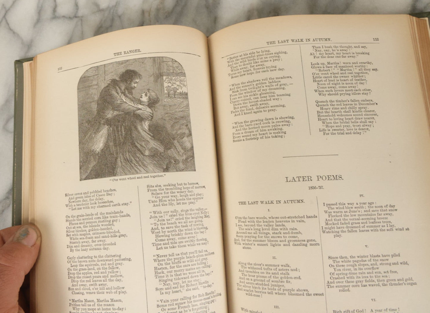 Lot 142 - "The Poetical Works Of John Greenleaf Whittier" Antique Poetry Book With Numerous Illustrations, Houghton Mifflin And Co. Publishers, Boston And New York, 1889