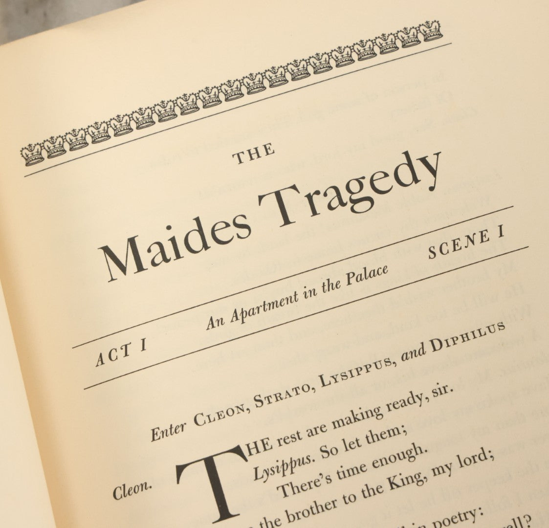 Lot 145 - "The Maides Tragedy" By Frances Beaumont And John Fletcher, Vintage Drama Theater Play, With Wood Engravings By Freda Bone, Printed For Cheshire House Publishers, New York 1942, Limited Edition Number 713 Of 1,200