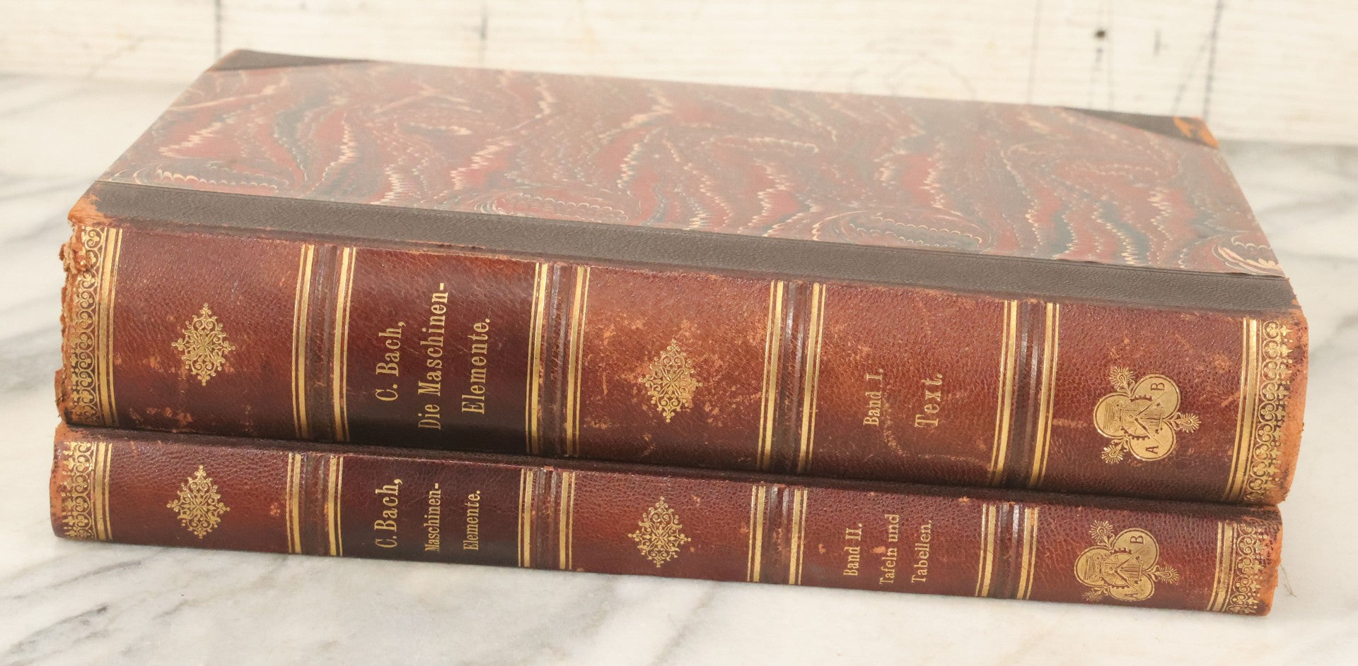 Lot 147 - "Die Maschinen-Elemente, Ihre Berechnung Und Konstruktion" (The Machine Elements, Their Calculation And Construction) By C. Bach, Two Volume Book Set, Illustrated, With Many Technical Illustrations In Second Volume, 1899