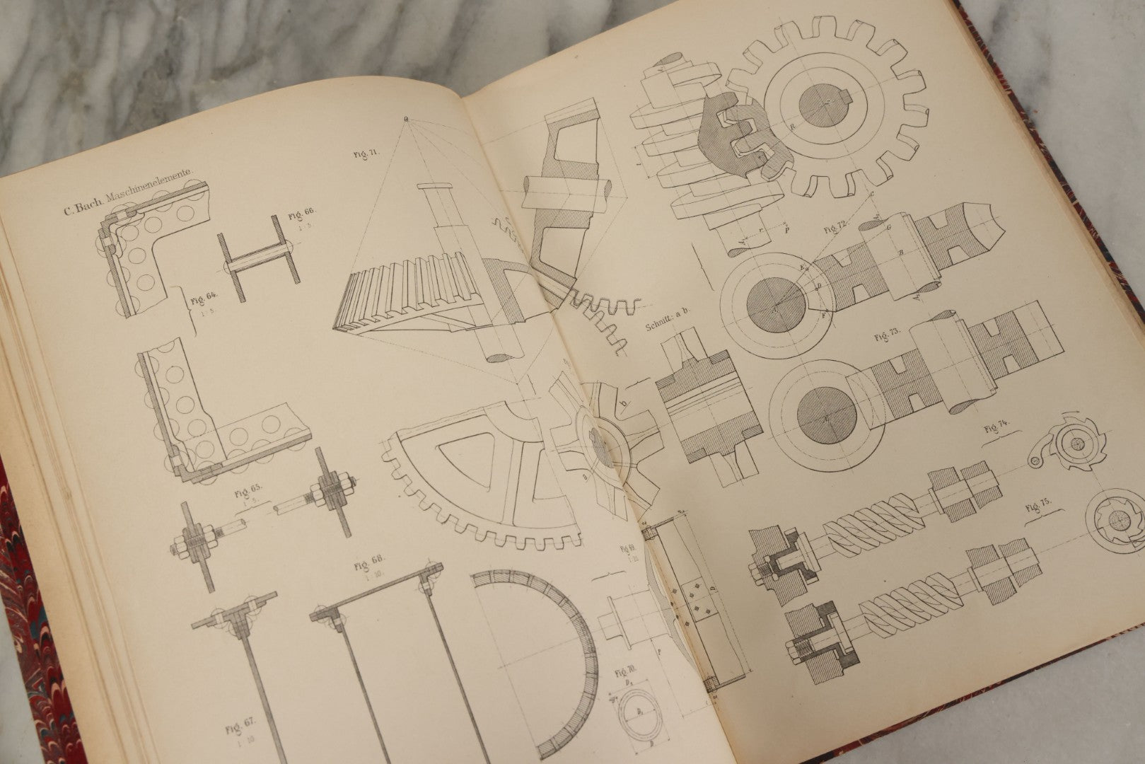 Lot 147 - "Die Maschinen-Elemente, Ihre Berechnung Und Konstruktion" (The Machine Elements, Their Calculation And Construction) By C. Bach, Two Volume Book Set, Illustrated, With Many Technical Illustrations In Second Volume, 1899