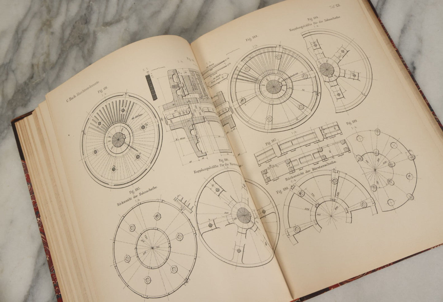 Lot 147 - "Die Maschinen-Elemente, Ihre Berechnung Und Konstruktion" (The Machine Elements, Their Calculation And Construction) By C. Bach, Two Volume Book Set, Illustrated, With Many Technical Illustrations In Second Volume, 1899