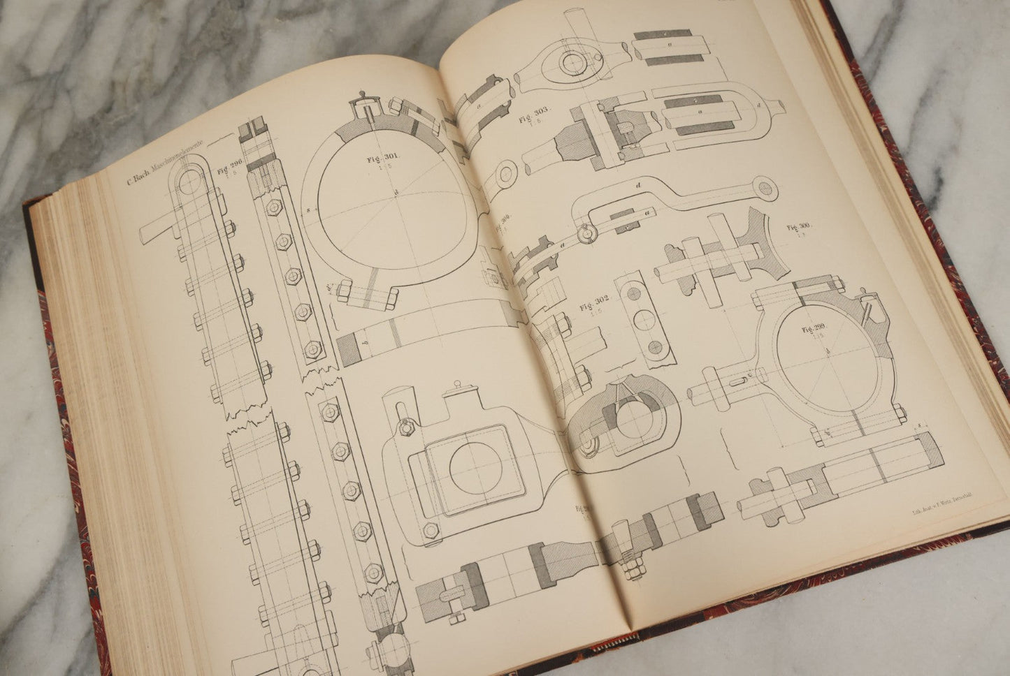 Lot 147 - "Die Maschinen-Elemente, Ihre Berechnung Und Konstruktion" (The Machine Elements, Their Calculation And Construction) By C. Bach, Two Volume Book Set, Illustrated, With Many Technical Illustrations In Second Volume, 1899