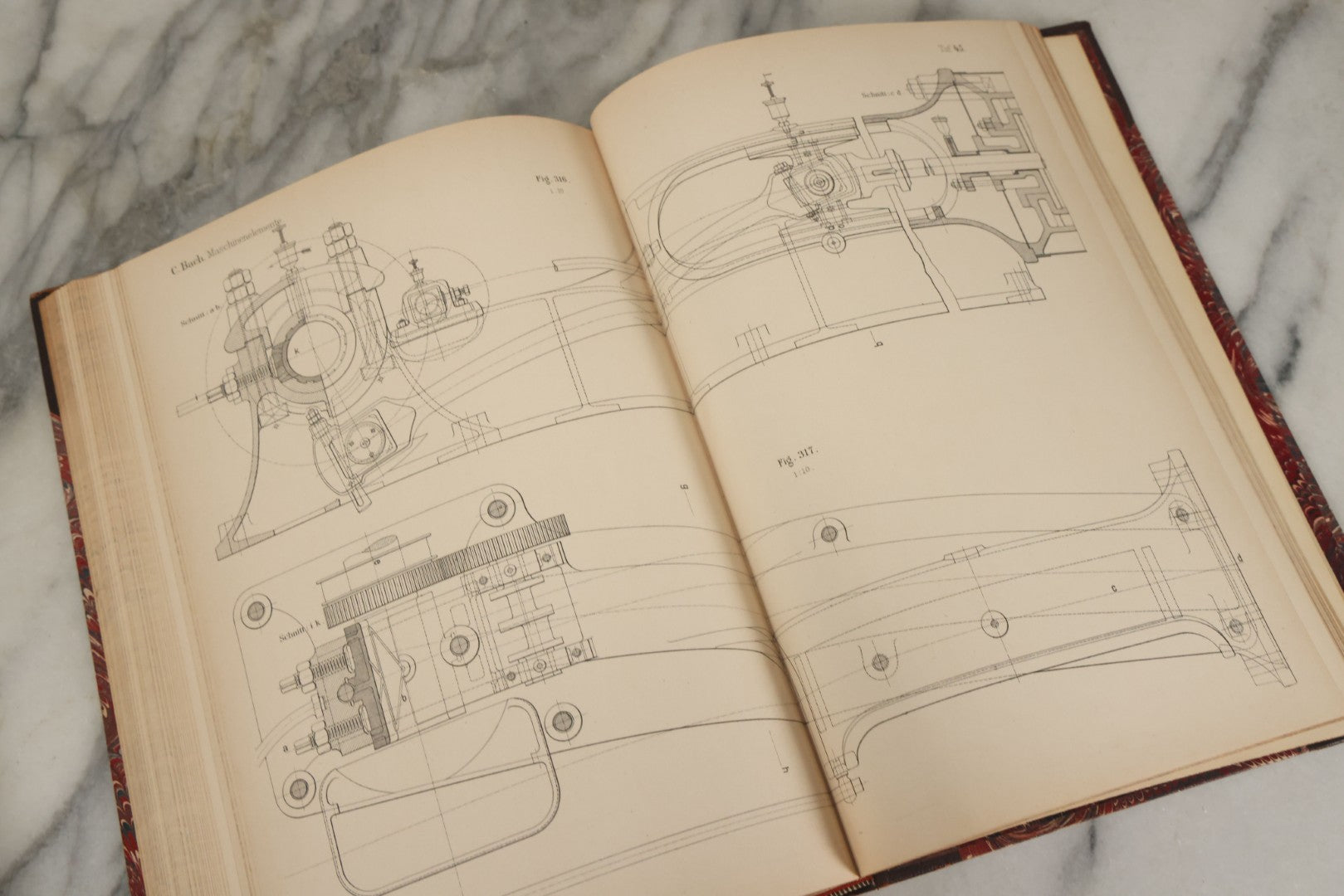 Lot 147 - "Die Maschinen-Elemente, Ihre Berechnung Und Konstruktion" (The Machine Elements, Their Calculation And Construction) By C. Bach, Two Volume Book Set, Illustrated, With Many Technical Illustrations In Second Volume, 1899