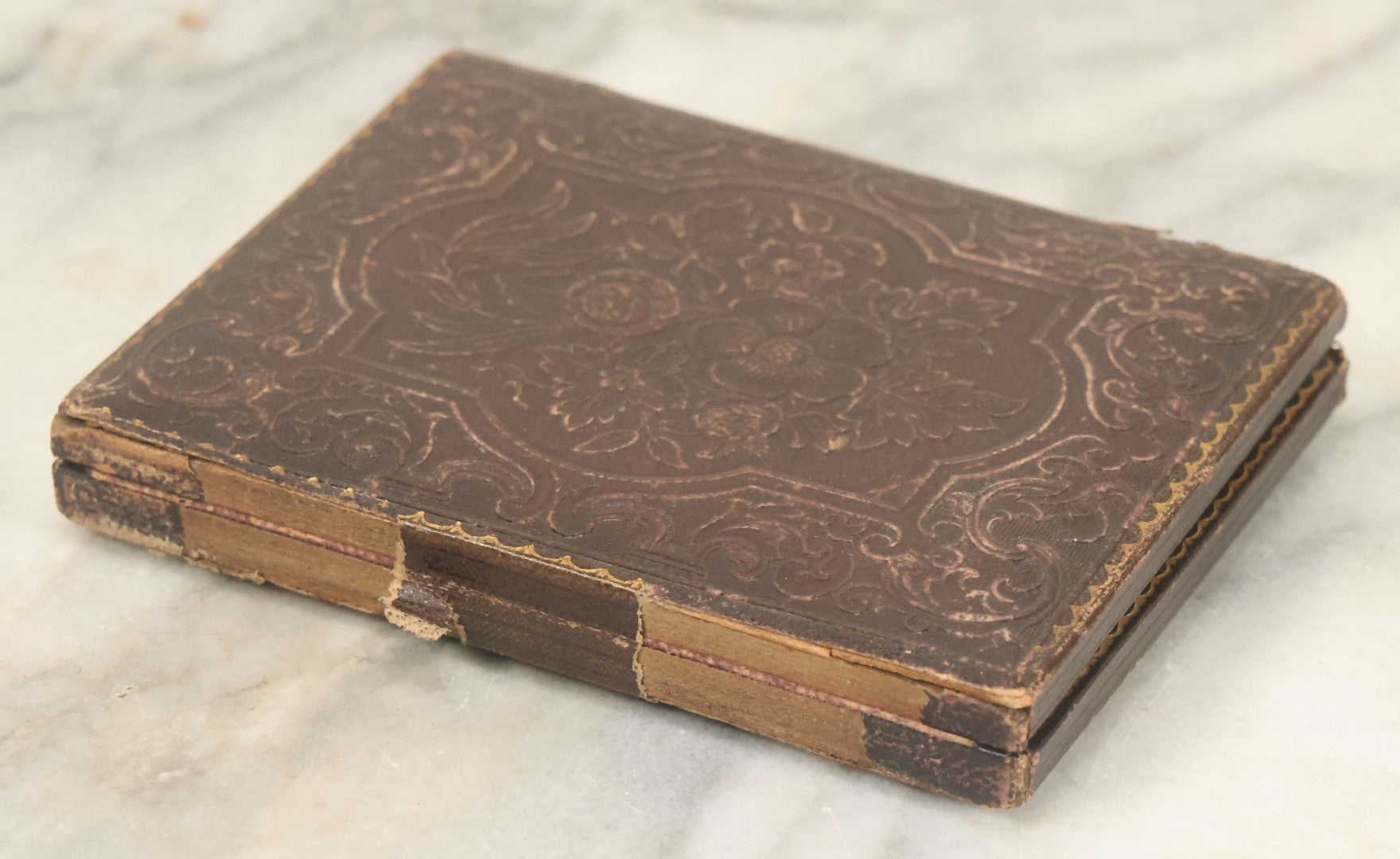 Lot 024 - Antique 1/4 Plate Daguerreotype Of Two Sibling Children, Brother And Sister, In Full Intact Leatherette Union Case