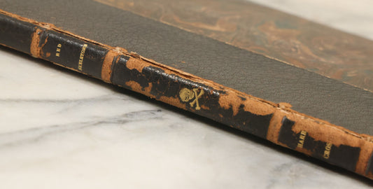 Lot 029 - "Red Skeletons" Vintage Book By Harry Crosby, Illustrated By Alastair, "Editions Narcisse," Paris, 1927, Many Dark And Esoteric Color Illustrations And Poems, Skull And Crossbones On Spine, Note Both Front And Back Covers Detached