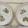 Lot 081 - Pair Of Vintage Mascot China Divided Childrens Dinner Plates With Fairy Tale Decorations, Including Pinocchio And Cinderella