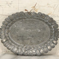 Lot 082 - Antique Silverplate Engraved Decorated Pin Dish, "A Woman's Friend", With Wire Hanger