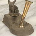Lot 083 - Antique Figural Pen Rest With Fennec Fox Statue And Bird Motif, Made In Japan, Makers Mark On Bottom