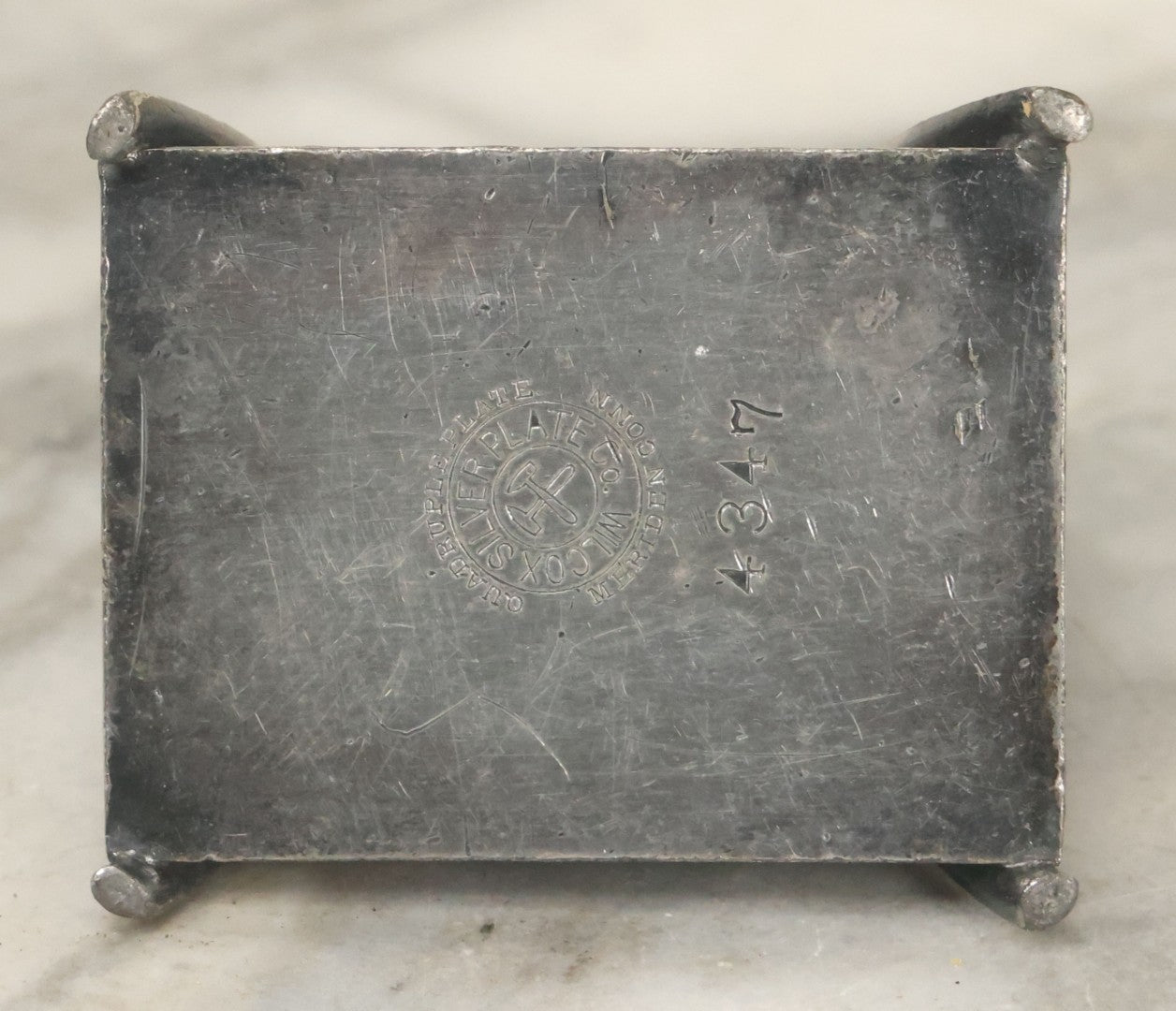 Lot 084 - Antique Silverplate Best Wishes, Good Luck Napkin Ring And Kniferest With Dual Wishbone Motif, By Wilcox Silverplate Co., Meriden, Connecticut, No. 4347, With Monogram On Back