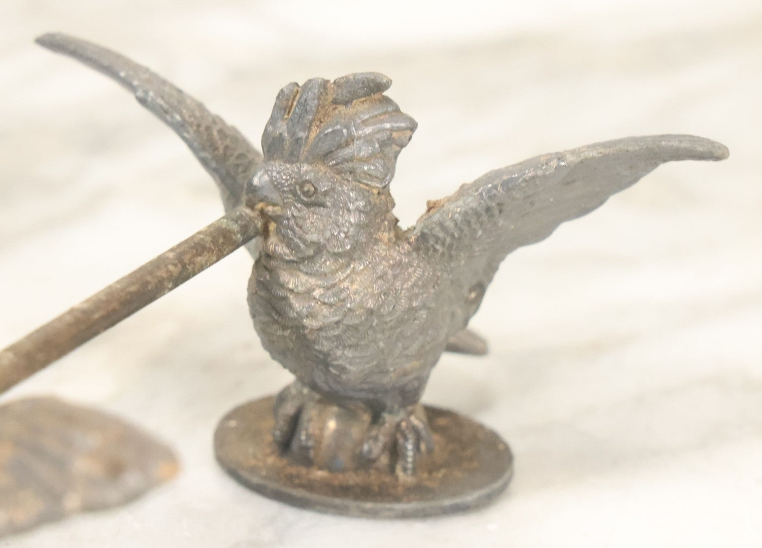 Lot 085 - Antique Silverplate Cockatiel Parrot Bird Serving Kniferest With Numerical Marking On Bottom