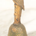 Lot 086 - Antique Cold Painted Tropical Style Brass Dinner Bell With Parrot Handle, Note Handle Somewhat Loose, Still Useable