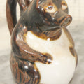 Lot 094 - Vintage Porcelain Chubby Brown Bear Creamer With Handle, Unmarked