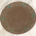 Lot 097 - Vintage Brown Painted Clay Plate With Branch And Leaf Forest Motif, Marking On Verso