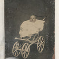 Lot 108 - Single Antique Tintype Photograph Of Pouting Baby In Victorian Pram Carriage