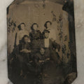 Lot 116 - Single Antique Tintype Photograph Of Six Blurry Friends At Coney Island, New York