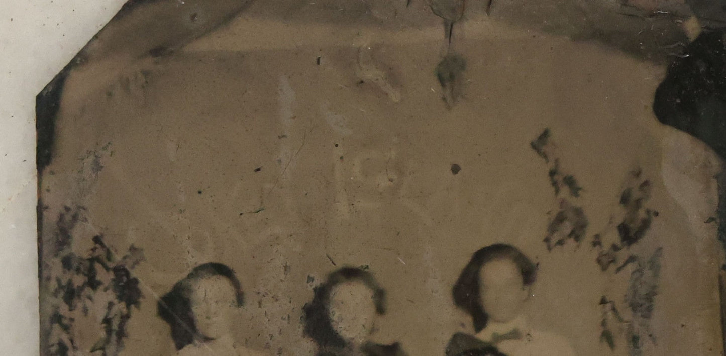 Lot 116 - Single Antique Tintype Photograph Of Six Blurry Friends At Coney Island, New York