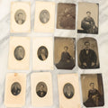 Lot 119 - Grouping Of 12 Antique Tintype Photographs Of Men And Women, Including Elderly Man With Long White Beard And Woman With Gold Jewelry