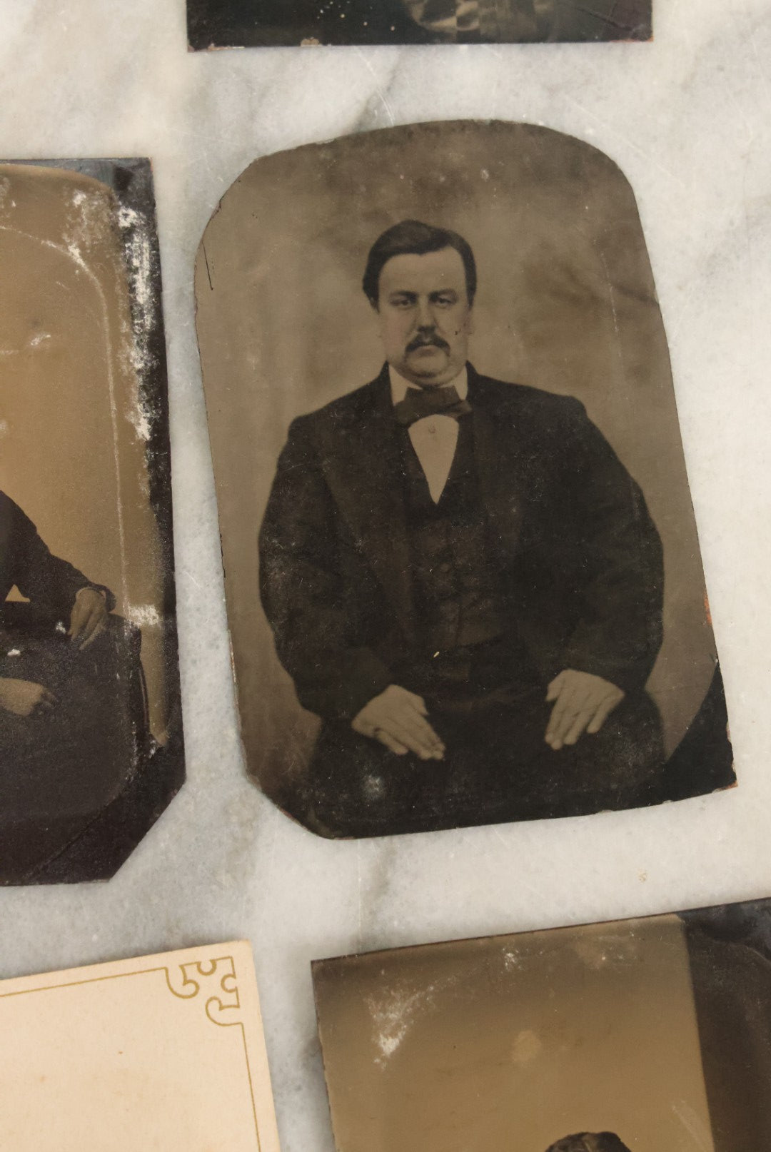 Lot 119 - Grouping Of 12 Antique Tintype Photographs Of Men And Women, Including Elderly Man With Long White Beard And Woman With Gold Jewelry