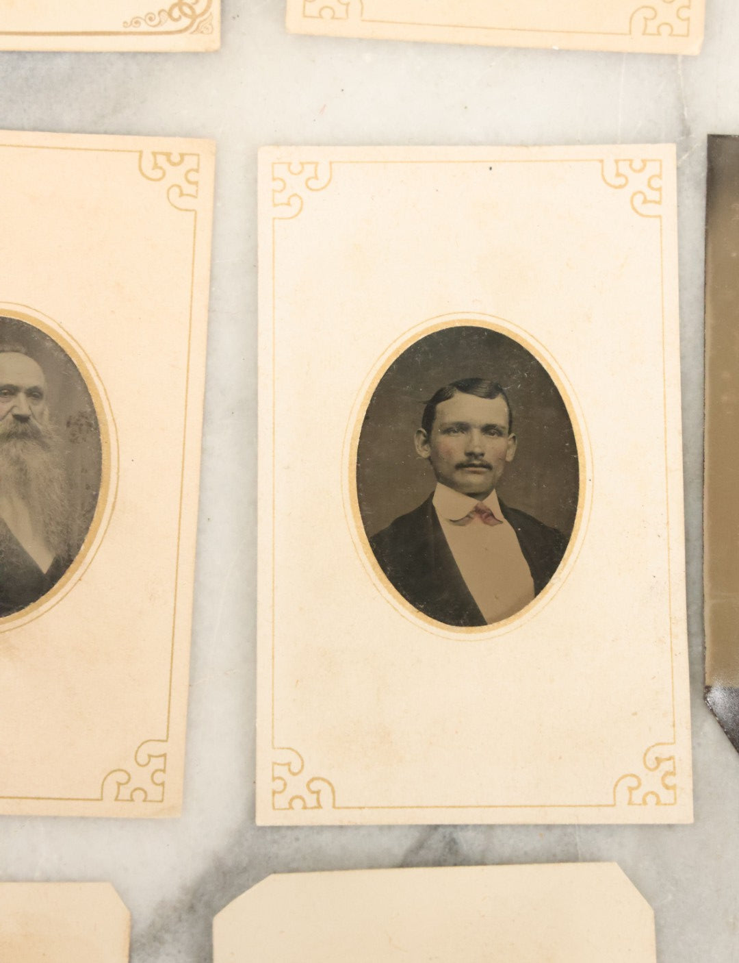 Lot 119 - Grouping Of 12 Antique Tintype Photographs Of Men And Women, Including Elderly Man With Long White Beard And Woman With Gold Jewelry