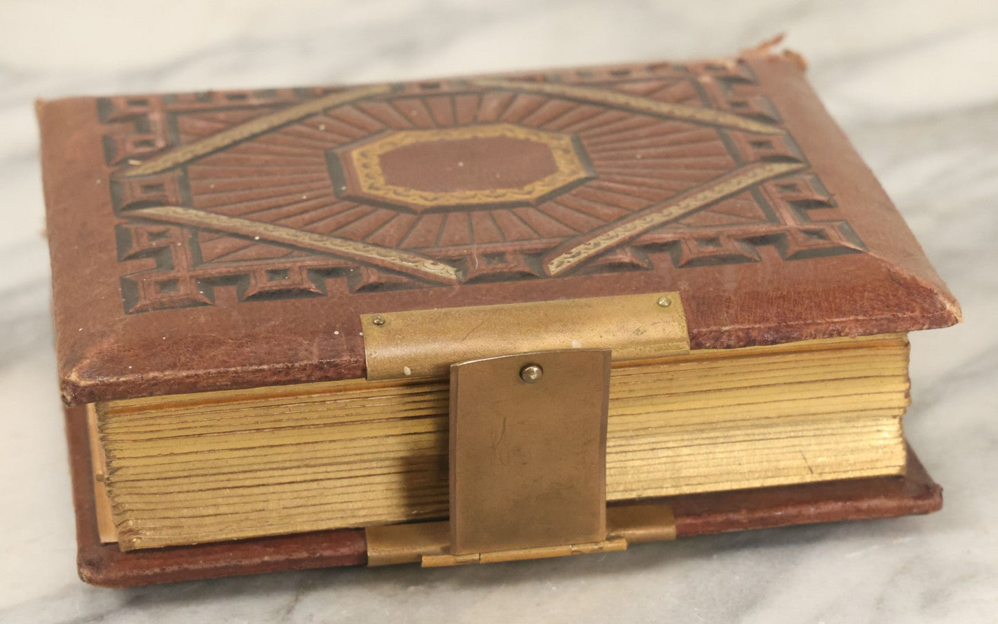 Lot 122 - Antique Cabinet Card And Tintype Family Photo Album, 10 C.D.V. Photos, 10 Tintypes, 4 Illustrated Album Filler Cards, Including Tintype Of Grandma Sherman In Mourning And C.D.V. Of Twin Girls