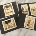 Lot 124 - Grouping Of Vintage Early 20th Century Snapshot Photo Album Pages, 9 Snapshots Including Children With Cats, Monson Town Farm Stoop, Kids On Horseback, Etc.