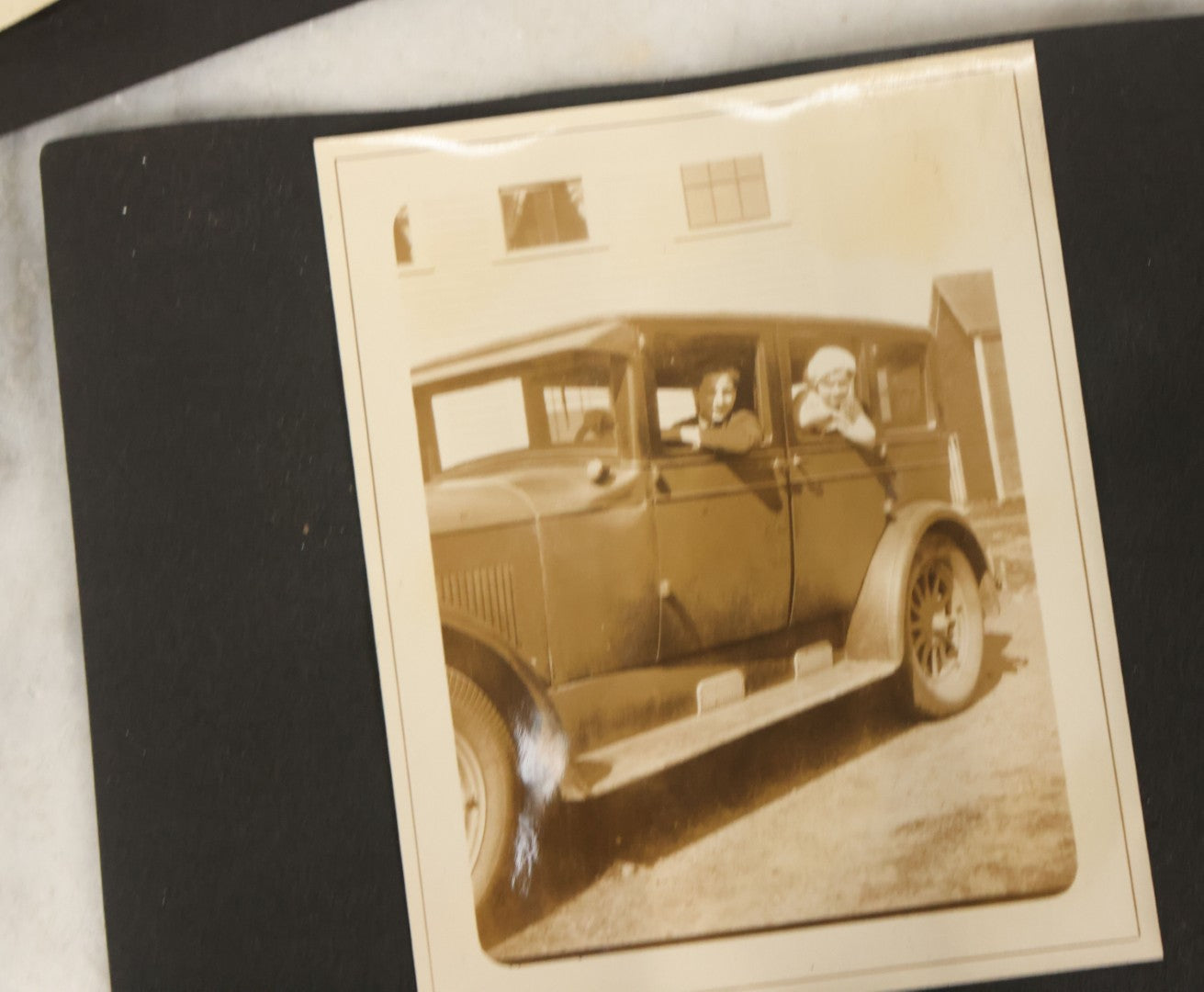 Lot 124 - Grouping Of Vintage Early 20th Century Snapshot Photo Album Pages, 9 Snapshots Including Children With Cats, Monson Town Farm Stoop, Kids On Horseback, Etc.