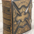 Lot 005 - Antique Pronouncing Parallel Holy Bible, Old And New Testaments, With Ornate Cover And Binding, Gately & O'Gorman, Publishers, Boston, Copyright 1890, By A.J. Holman & Co., Profusely Illustrated, Note Loose Pages