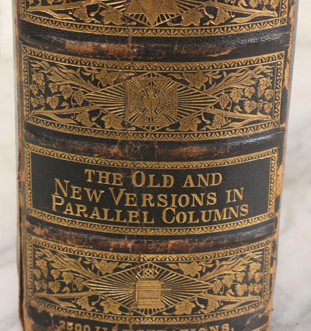Lot 005 - Antique Pronouncing Parallel Holy Bible, Old And New Testaments, With Ornate Cover And Binding, Gately & O'Gorman, Publishers, Boston, Copyright 1890, By A.J. Holman & Co., Profusely Illustrated, Note Loose Pages