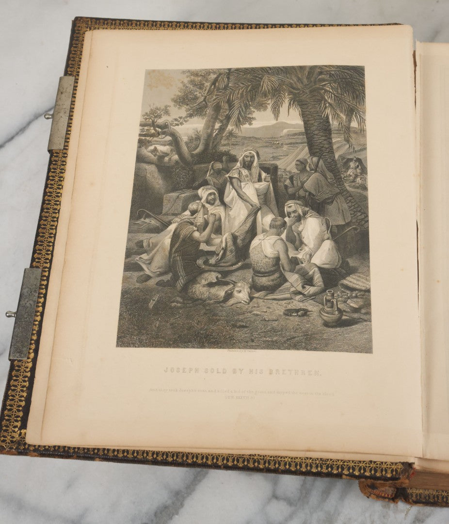 Lot 005 - Antique Pronouncing Parallel Holy Bible, Old And New Testaments, With Ornate Cover And Binding, Gately & O'Gorman, Publishers, Boston, Copyright 1890, By A.J. Holman & Co., Profusely Illustrated, Note Loose Pages