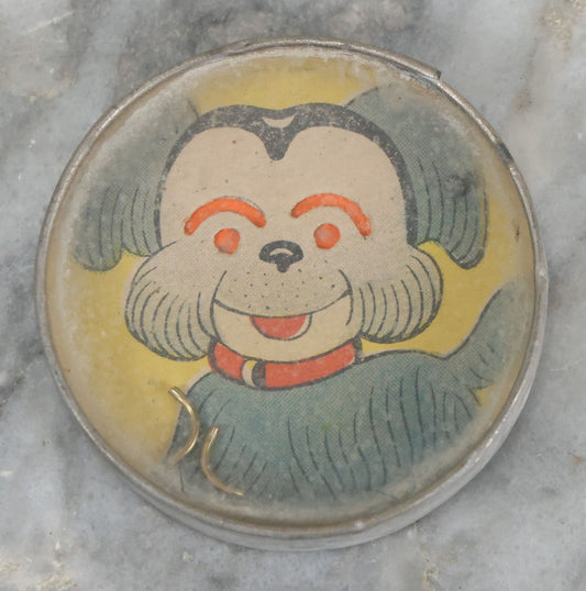 Lot 112 - Vintage Blue Puppy Dog Dexterity Game With Eyebrows And Eyeballs And Mirrored Back 