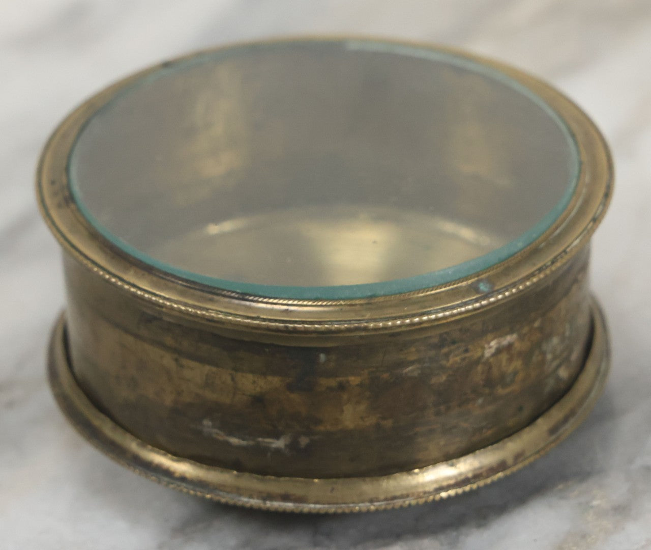 Lot 114 - Antique Brass Clock Case Fragment With Glass Window And Removable Front And Back